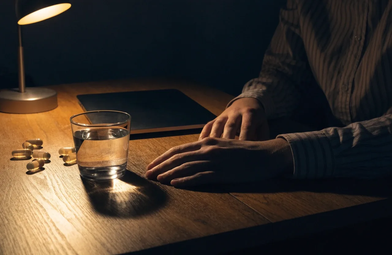 Man in a dark shirt adjusting browser settings on a laptop with the screen turned away from view